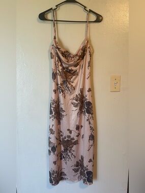 Earthy XL Botanical Slip Dress Artsy Hippie Whimsy Indie Boho Desert Fairy